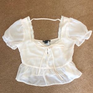 NWT! Frilly, sheer pale pink blouse
